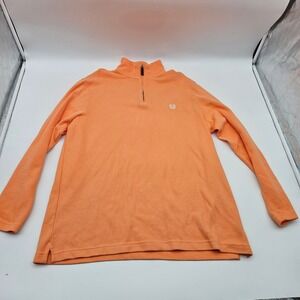 Chaps Orange Quarter Zip Long Sleeve Pullover Sweater Top Large